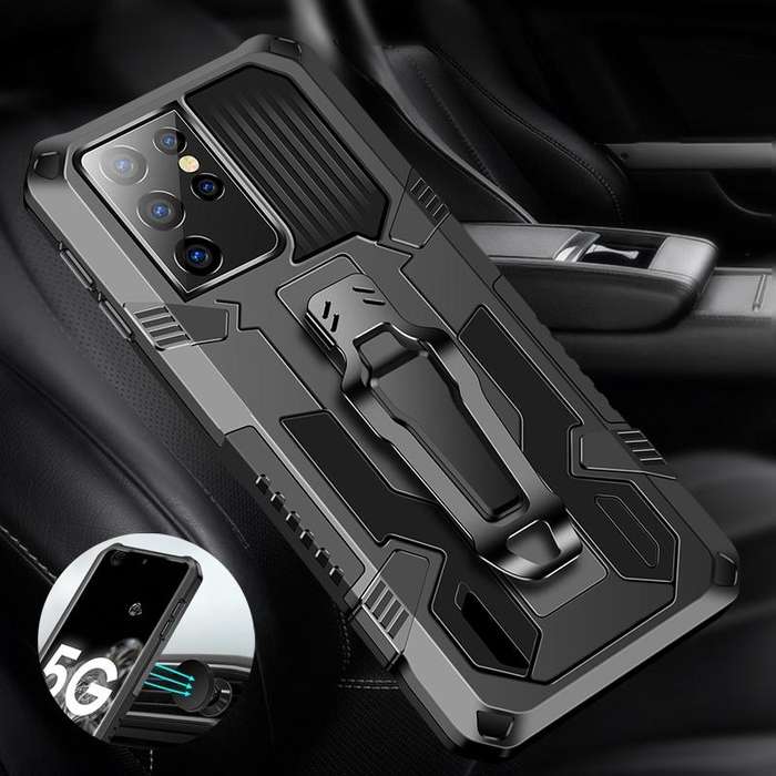 For Samsung Galaxy S21 5G Machine Armor Warrior Shockproof PC + TPU Protective Case(Black)