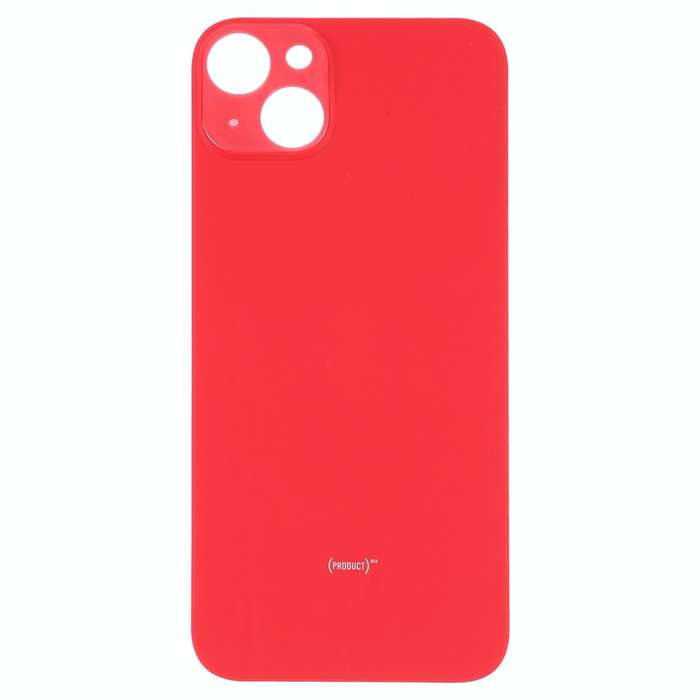 For iPhone 14 Plus Easy Replacement Big Camera Hole Glass Back Battery Cover(Red)
