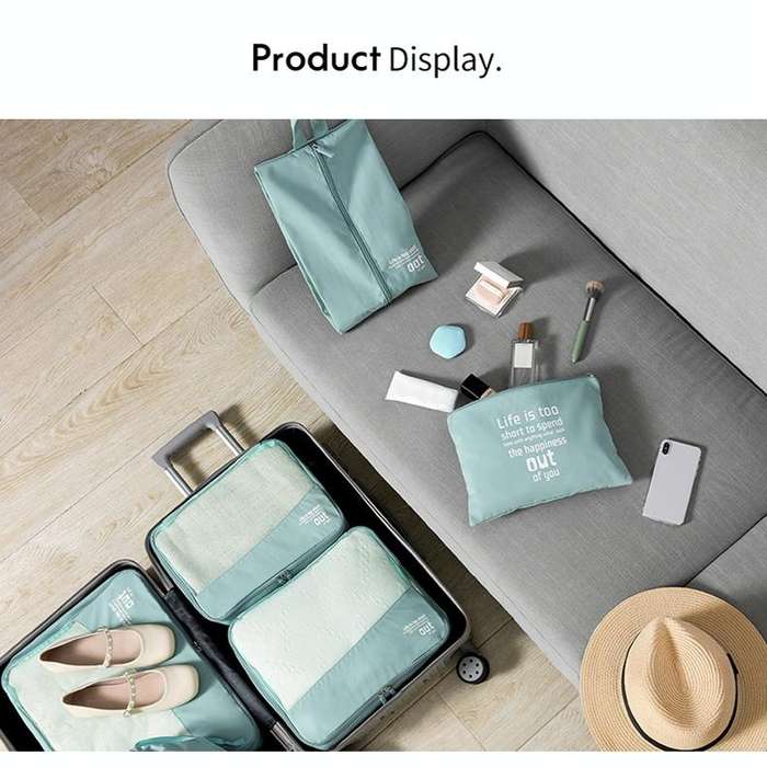 RH2203 6 In 1 Travel Portable Storage Bag Set Without Suitcase(Navy Blue)