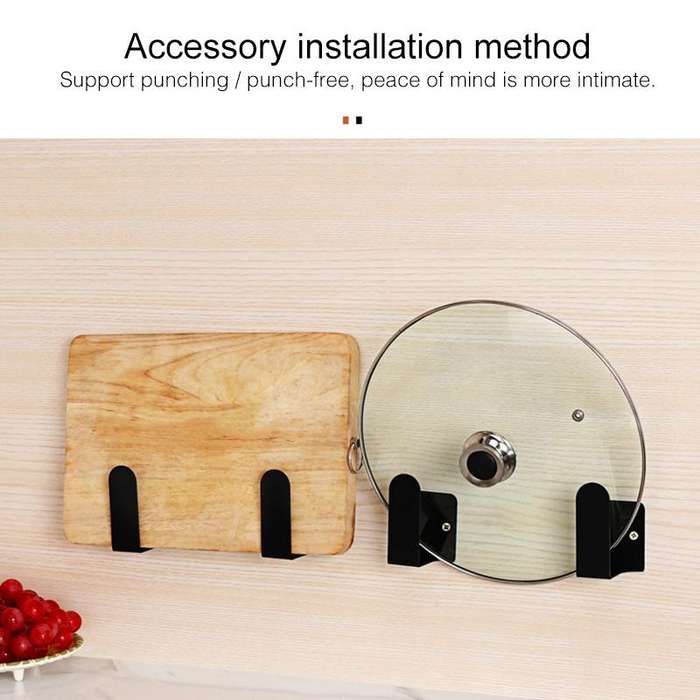 Stainless Steel Wall-mounted Kitchen Rack Hanging Dish Holder (Black)