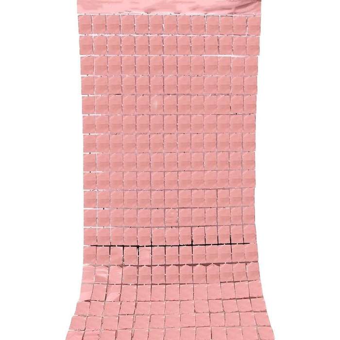 2 PCS 1x2M Square Rain Silk Door Curtain Birthday Party Background Wall Decoration(Rose Gold)