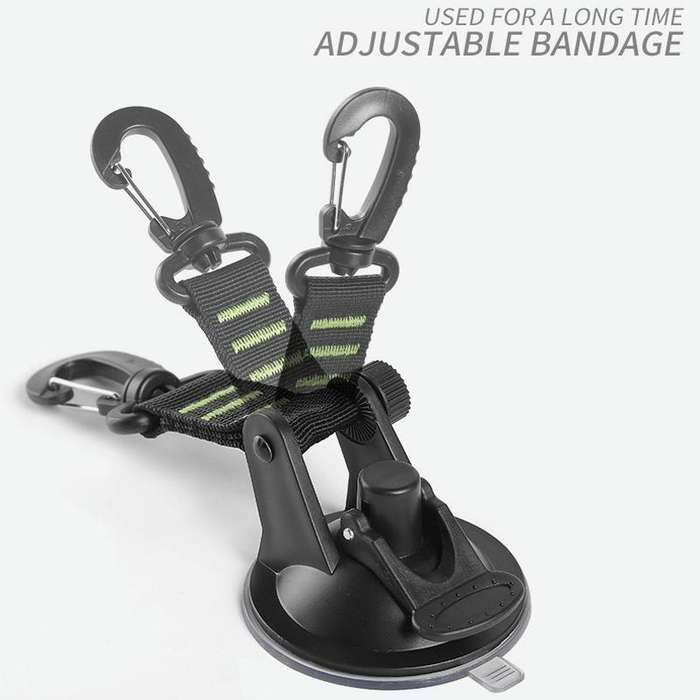 3 PCS Car Tent Suction Cup Home Users Outside Travel Portable Suction Cup Hook Round Carabiner(Red)
