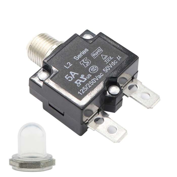 L2 Series 50V Car Overload Protector Manual Reset DC Circuit Breaker with Waterproof Cover, Curre...