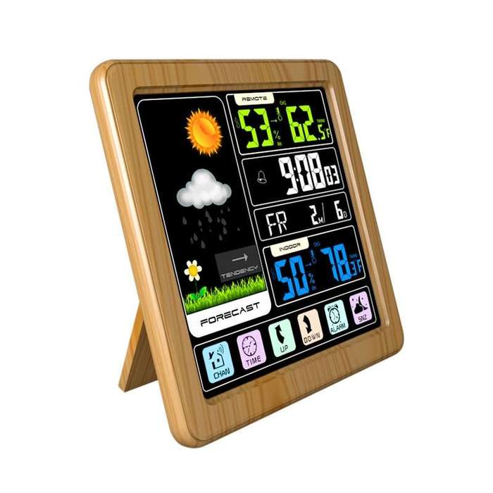 TS-3310 Wireless Weather Clock Multifunctional Color Screen Clock Creative Home Touch Screen Ther...