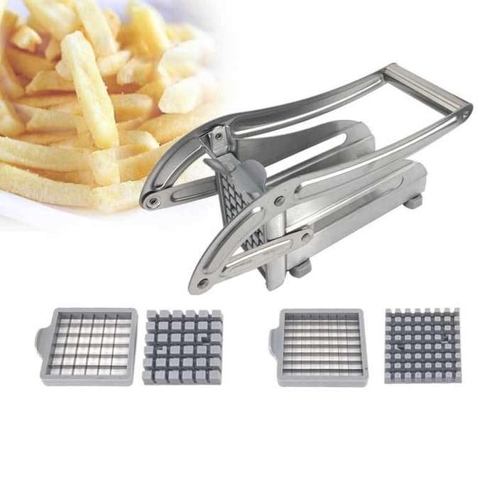 Stainless Steel Manual French Fries Slicer Potato Chipper Chip Cutter Chopper Maker