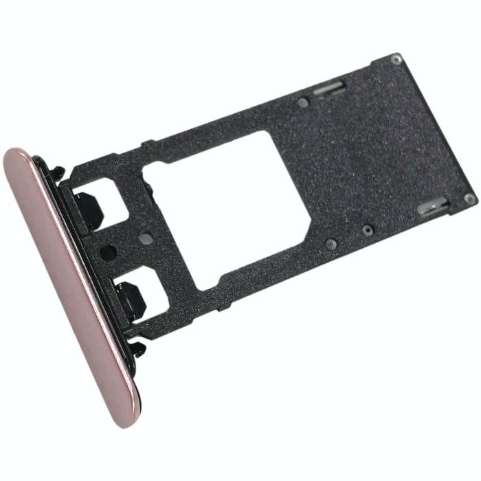 SIM1 Card Tray + SIM2 Card / Micro SD Card Tray for Sony Xperia XZ(Pink)