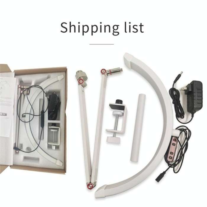 HD-M3X For Eyelash Extensions / Tattoo / Nail Art Lighting Lamp 16 inch Clip-on Half Moon Desk La...