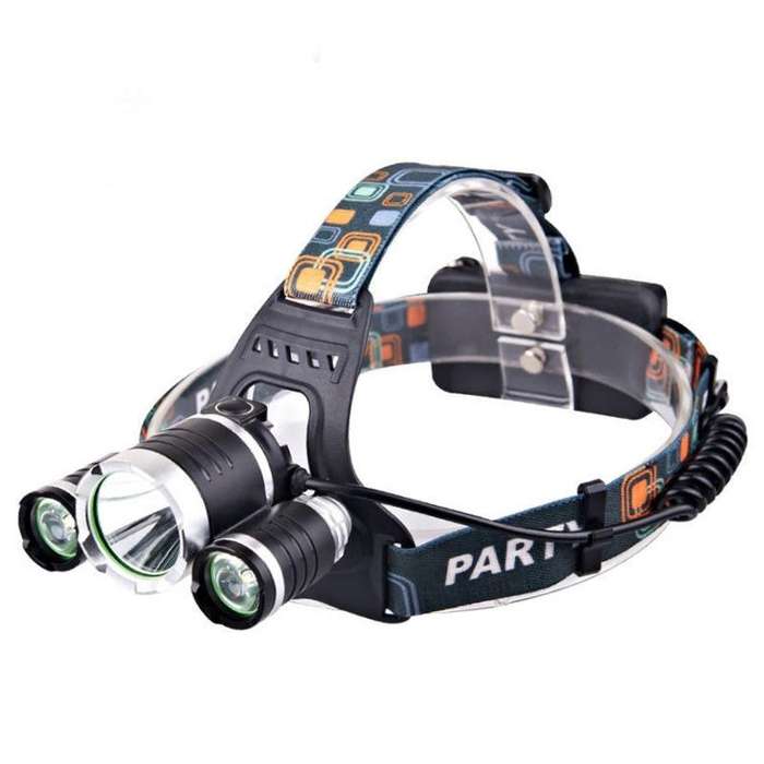 Strong Light Long-Range Rechargeable Three-Head Lamp Outdoor Fishing Lamp Led Head-Mounted Flashl...