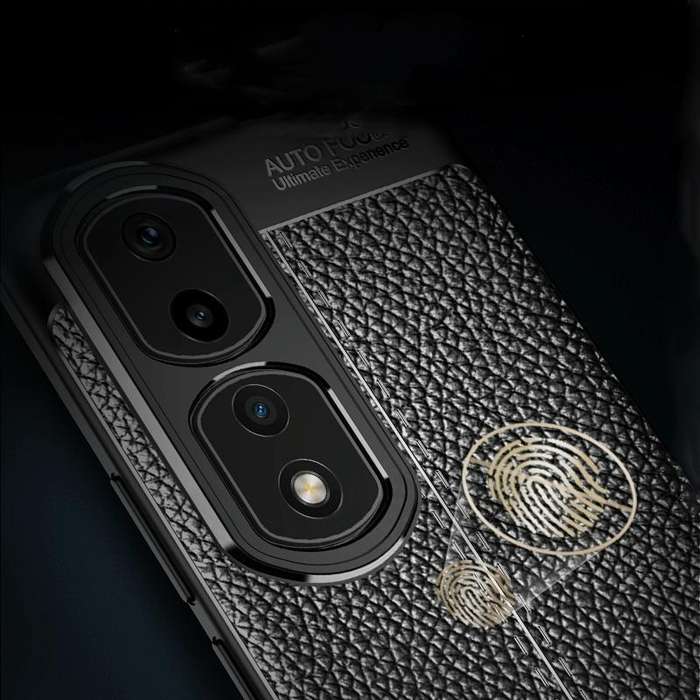 For Honor 90 Pro Litchi Texture Shockproof TPU Phone Case(Black)
