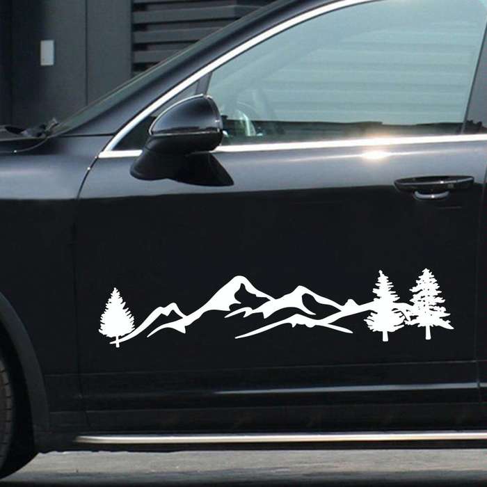 2 PCS D-791 Mountain Forest Car Sticker SUV Off-Road Vehicle Body Sticker Rear Windshield Car Sti...