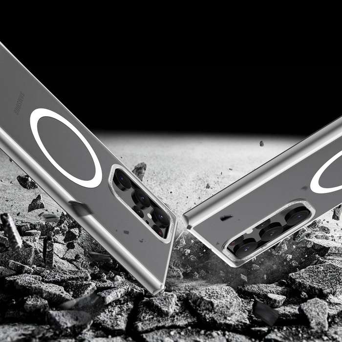 For Samsung Galaxy S22 Ultra 5G MagSafe Magnetic PC Phone Case(Silver)