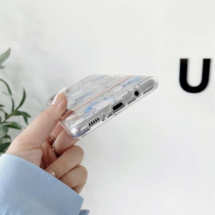 For Samsung Galaxy A51 4G High Translucent Electroplating Flower Pattern TPU + PC Shockproof Case...