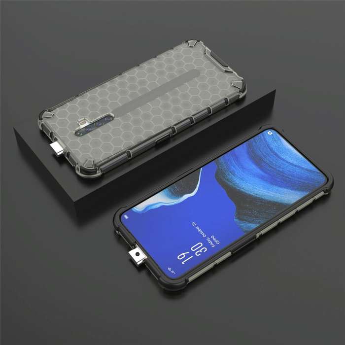For Oppo Reno2 Z Shockproof Honeycomb PC + TPU Case(Blue)