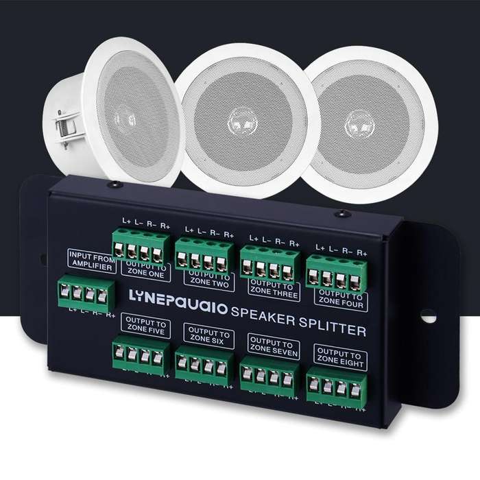 1 In 8 Out Amplifier And Sound Speaker Distributor, 8-Area Sound Source, Signal Distribution Pane...