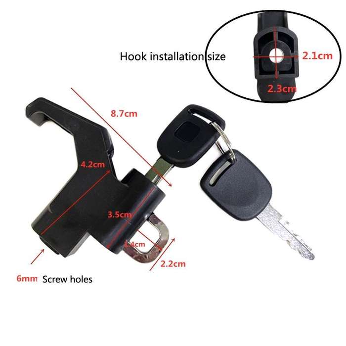 3 Sets Motorcycle Helmet Fixed Lock Hook(Black)