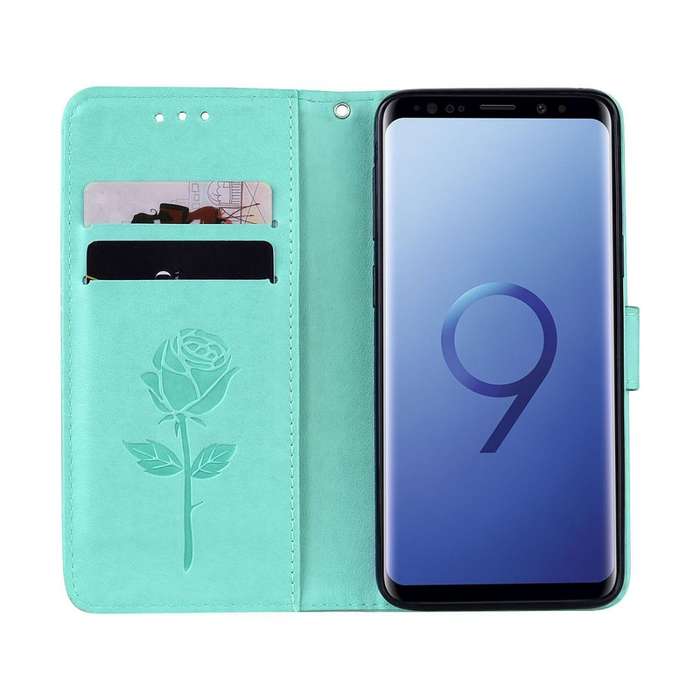 For Galaxy S9 Rose Embossed Horizontal Flip Environmental PU Leather Case with Holder & Card Slot...