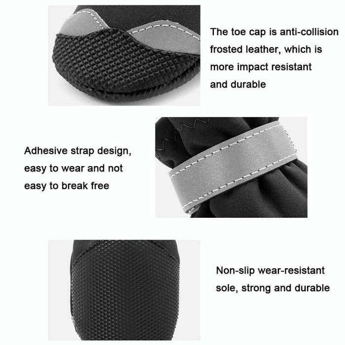 Pet Waterproof Non-Slip Wear-Resistant Snow Boots Four Seasons Dog Shoes, Size: 5(Black)