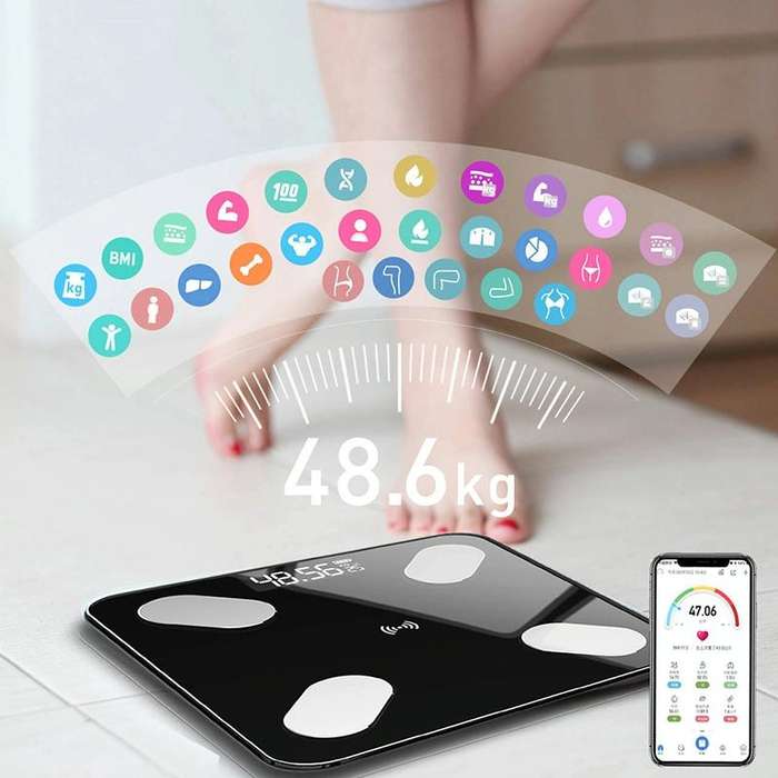Smart Bluetooth Weight Scale Home Body Fat Measurement Health Scale Battery Model(Black Silk Scre...