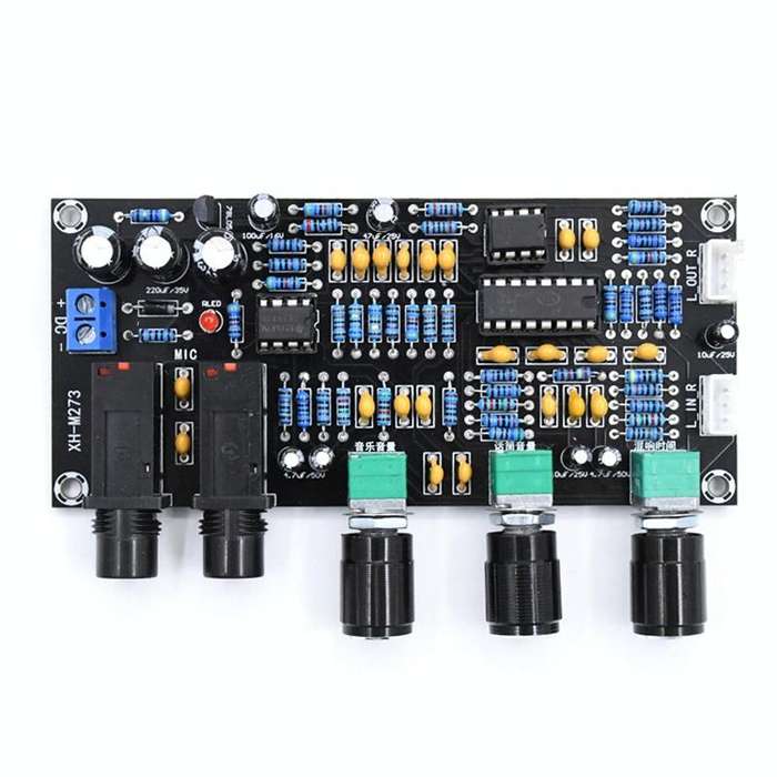 XH-M273 DC12-24V Microphone Amplifier Board K Song Singing Power Amplifier Board Reverberation Board