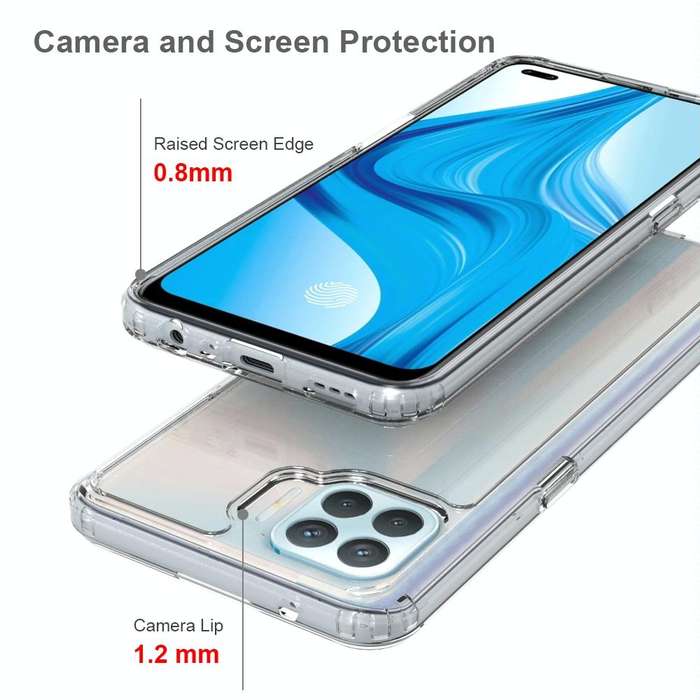 For OPPO A93 Shockproof Scratchproof TPU + Acrylic Protective Case(Black)