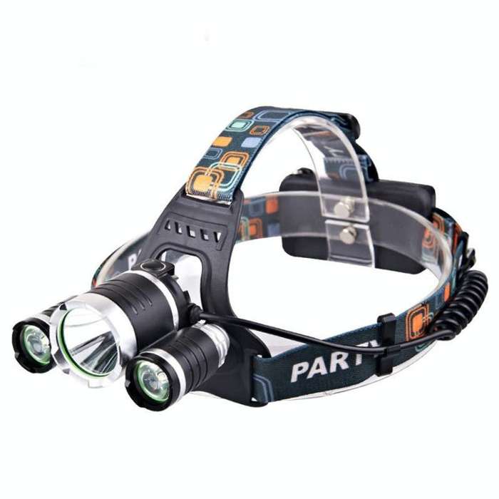 Strong Light Long-Range Rechargeable Three-Head Lamp Outdoor Fishing Lamp Led Head-Mounted Flashl...