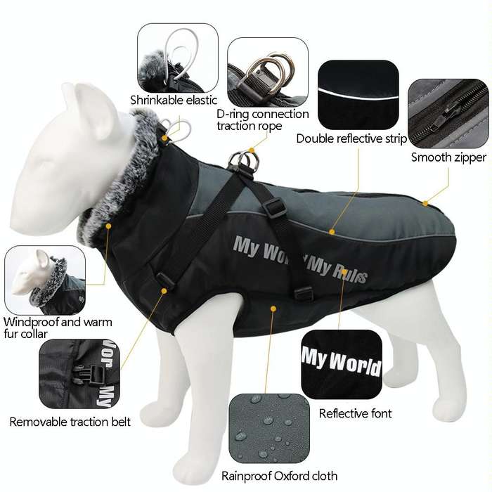 BL-683 Keep Warm Reflective Dog Clothes, Size: XXXL(Dazzling White)