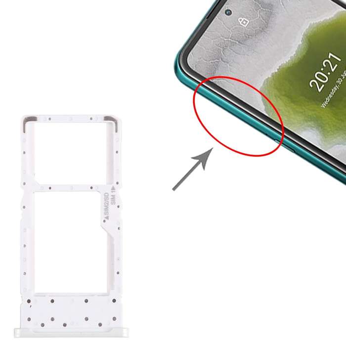 For Nokia X10 Original SIM + SIM / Micro SD Card Tray (White)
