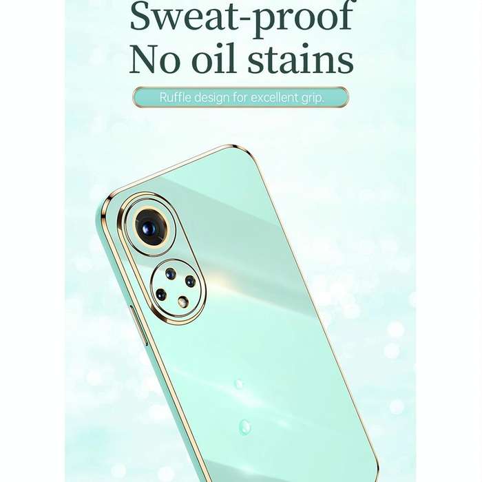 For Honor 50 XINLI Straight 6D Plating Gold Edge TPU Shockproof Case with Ring Holder(Hawthorn Red)