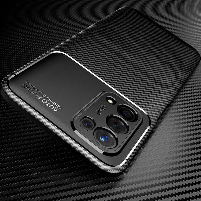 For OPPO A74 5G Carbon Fiber Texture Shockproof TPU Case(Blue)
