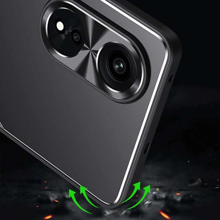 For OPPO A1 Pro / A98 Blade Series TPU + Titanium Alloy Phone Case(Black Silver)