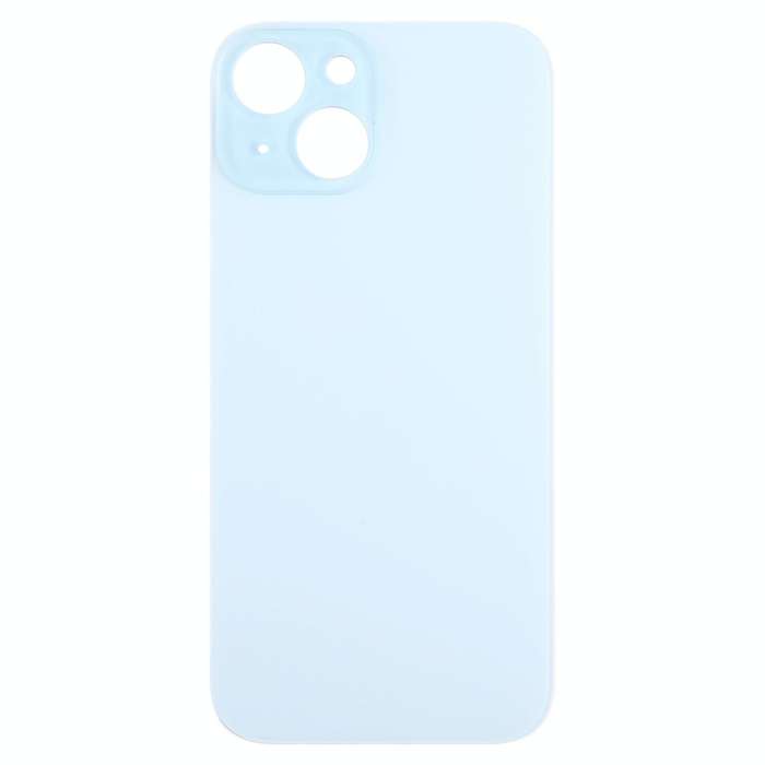 For iPhone 15 Easy Replacement Big Camera Hole Glass Back Battery Cover(Blue)