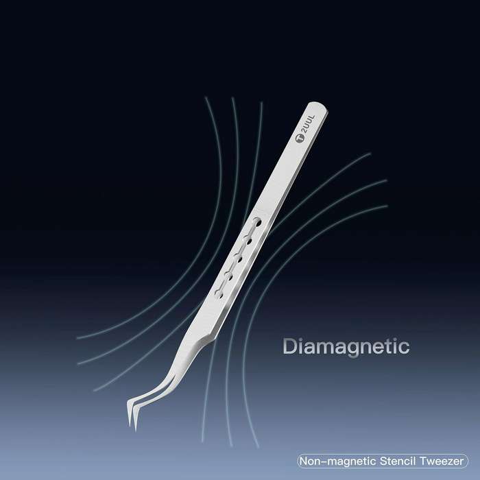 2UUL Non-magnetic Stainless Stencil Tweezers with Holes, Model:TW22
