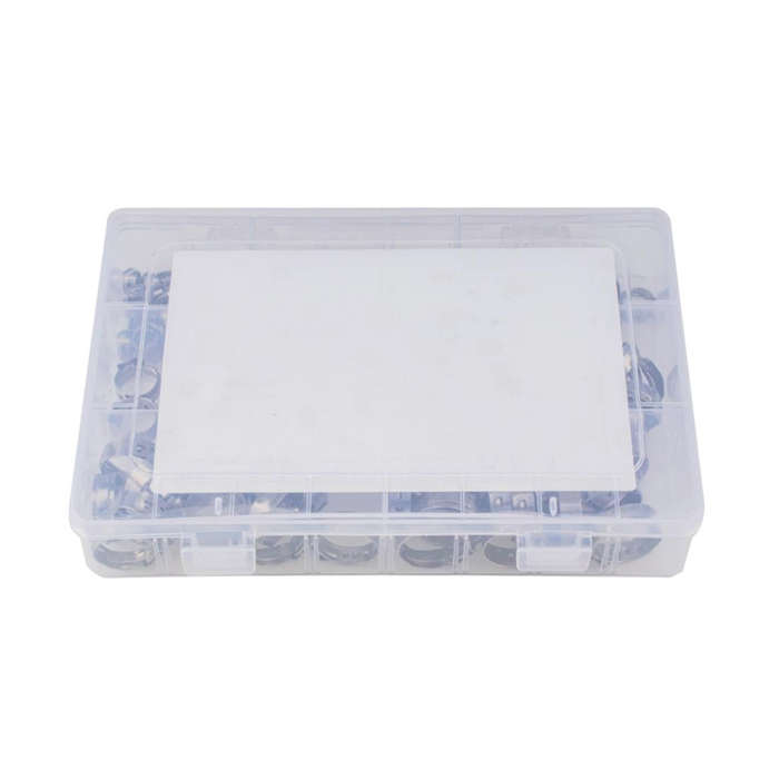 128 PCS Adjustable Single Ear Plus Stainless Steel Hydraulic Hose Clamps O-Clips Pipe Fuel Air In...
