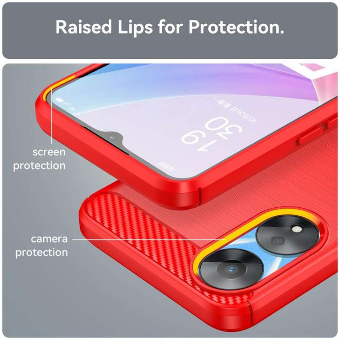 For OPPO A78 5G Brushed Texture Carbon Fiber TPU Phone Case(Red)