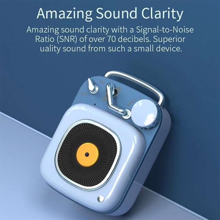 HM20 Retro Mini Wireless Bluetooth 5.0 Portable Speaker Microphone Aluminium Alloy Body Music Pla...