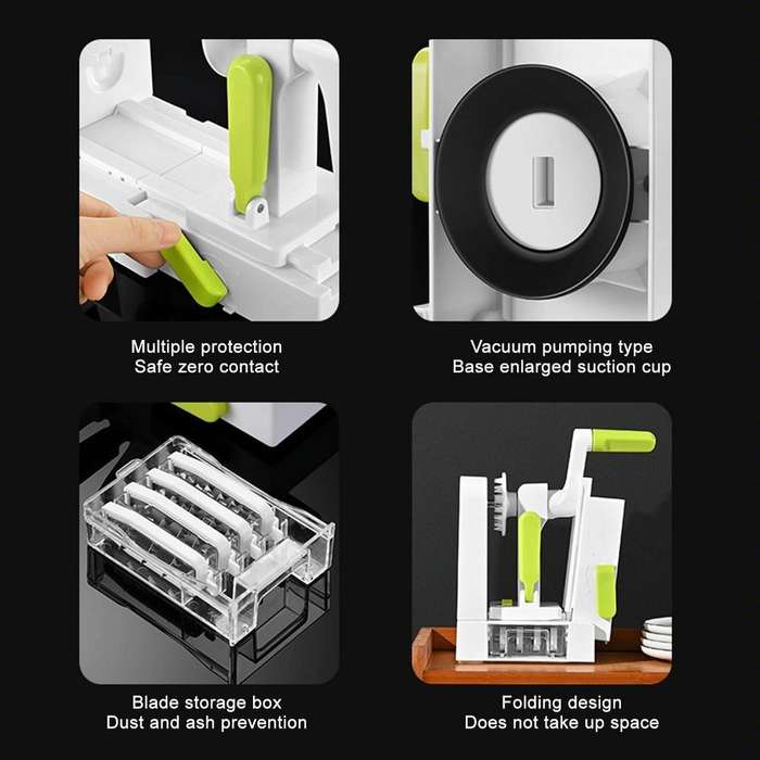 Grater Vegetable Potato Spiral Slicer Whirlwind Fruit Vegetable Spiral Machine, Color: Green