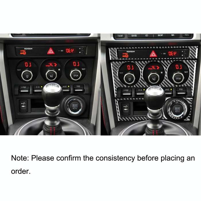 5 in 1 Car Carbon Fiber Control Panel A Decorative Sticker for Subaru BRZ / Toyota 86 2017-2019, ...