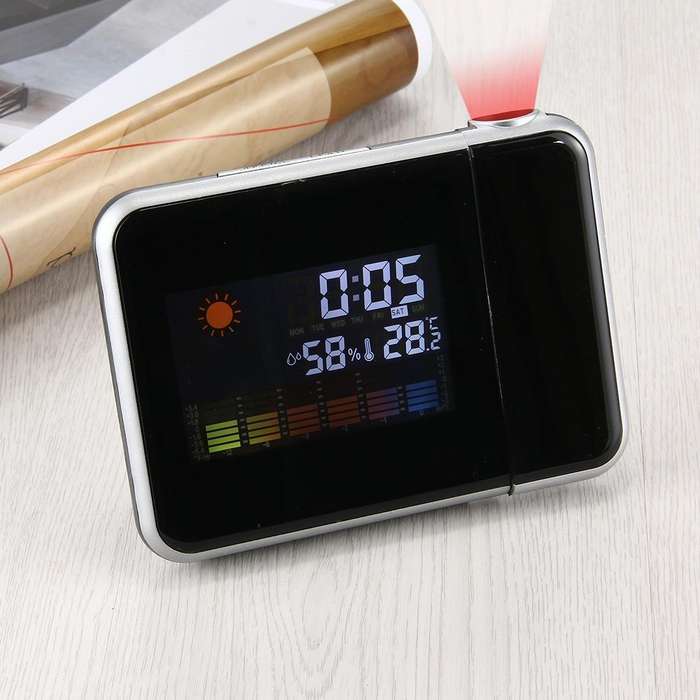 Multifunctional Digital Color LCD Display LED Projection Alarm Clock with Weather Station / Tempe...