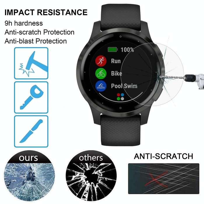 For Garmin Vivoactive 4S 0.26mm 2.5D 9H Watch Tempered Glass Film Screen Protector