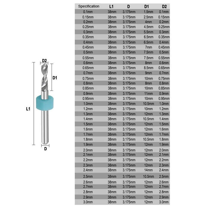 10 In 1 PCB Tungsten Steel Drill Bits Carving Miniature Drill Bits, Size: 1.1-2mm