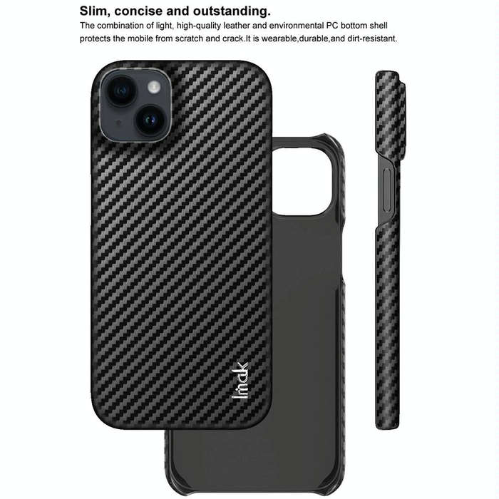 For iPhone 14 IMAK Ruiyi Series Carbon Fiber PU + PC Phone Case