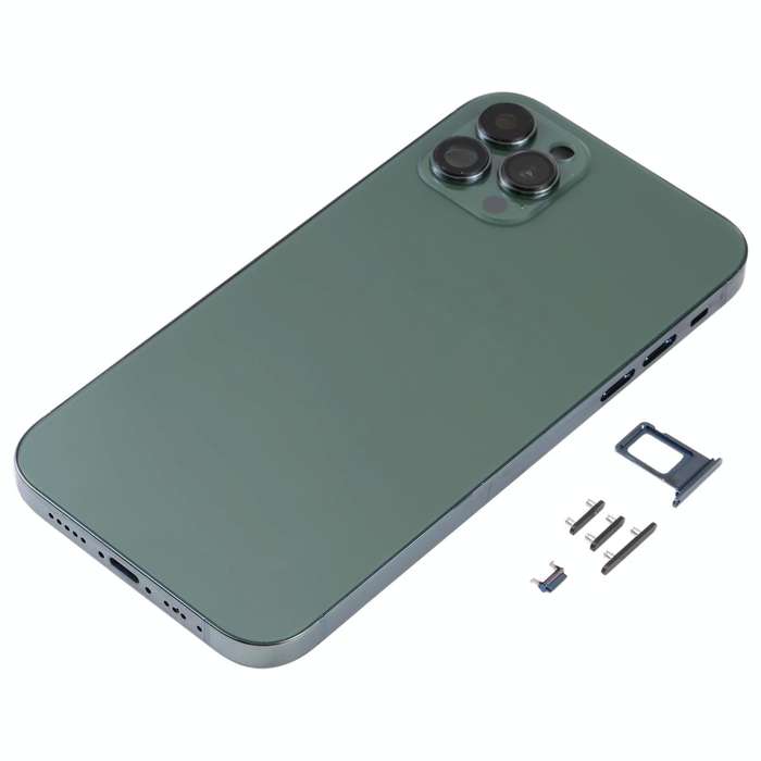 Electroplated Frame Back Housing Cover with Appearance Imitation of iP13 Pro for iPhone 11(Green)