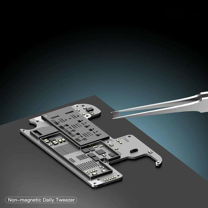 2UUL Non-magnetic Stainless Stencil Tweezers with Holes, Model:TW21