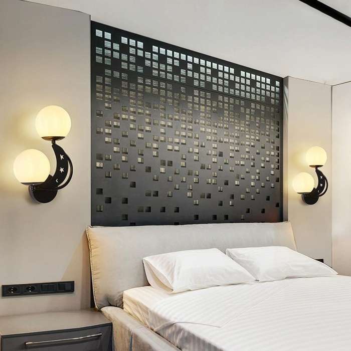 Bedroom Bedside Wall Lamp Indoor Background Wall Lamp 5W Warm Light(6080 Golden Left)