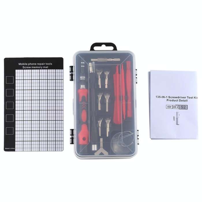 135 in 1 DIY Mobile Phone Disassembly Tool Clock Repair Multi-function Tool Screwdriver Set(Black...