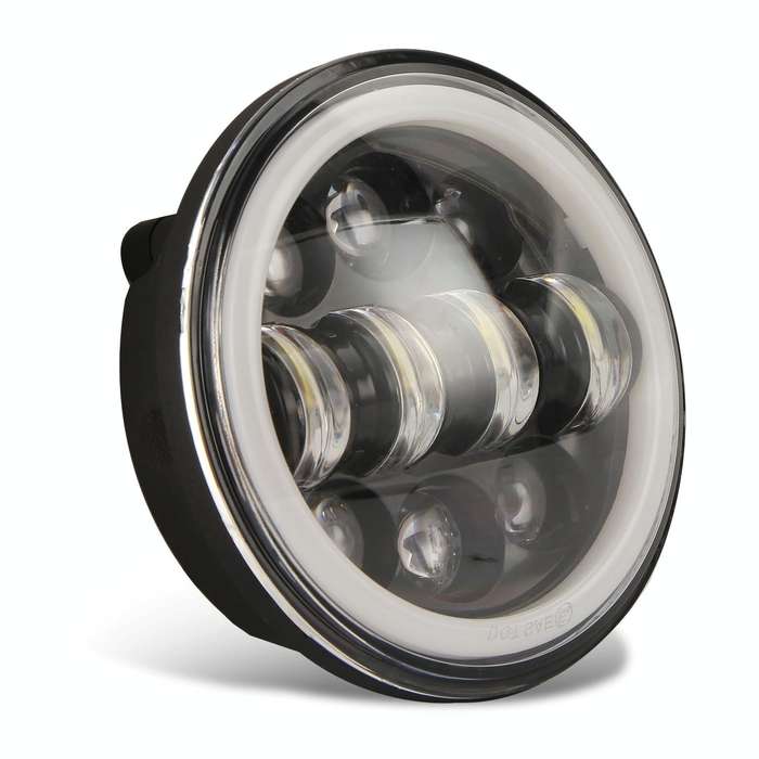 EagleVision DC9-30V 35W 6000K 4000LM 5.75 inch Round Motorcycle 6LEDs Headlight with Angel Eye fo...