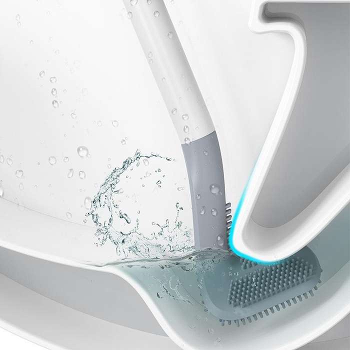 Golf Toilet Brush With Self-Opening And Closing Water-Proof Base(White)