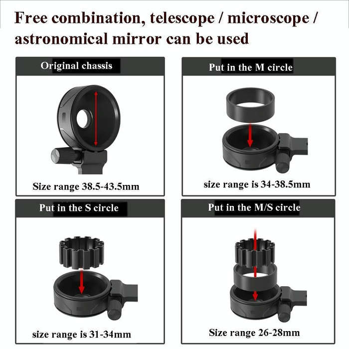 Eyeskey Telescope Phone Holder Camera Holder Telescope Universal Astronomical Mirror Phone Clip, ...