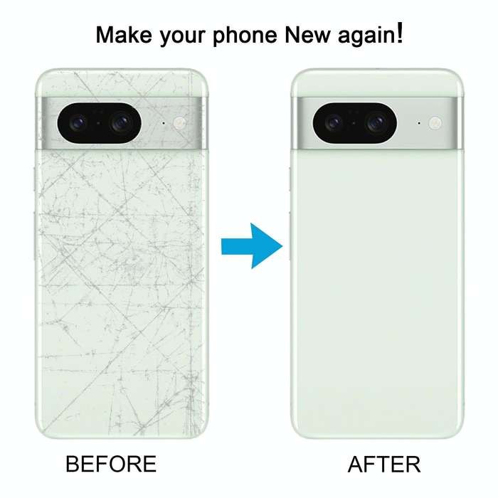 For Google Pixel 8A Battery Back Cover with Camera Lens Cover(Blue)
