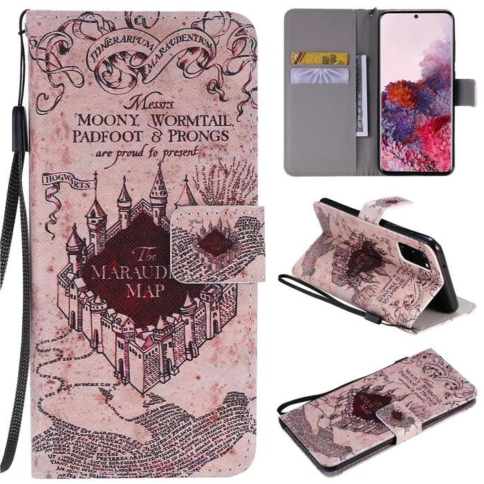 For Galaxy S20 Painting Horizontal Flip Leather Case with Holder & Card Slot & Lanyard(Castle)
